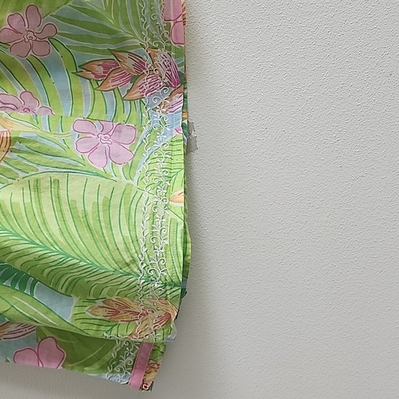 RARE Vintage Lilly Pulitzer Baby Girl Dress - Tropical Floral & Pink Trim Sz 6 M - Picture 11 of 13